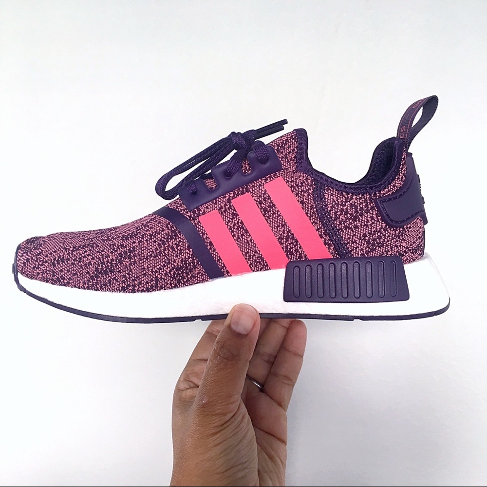 Adidas NMD R1 Purple Pink Red Black Sneakers - Picture 5 of 8